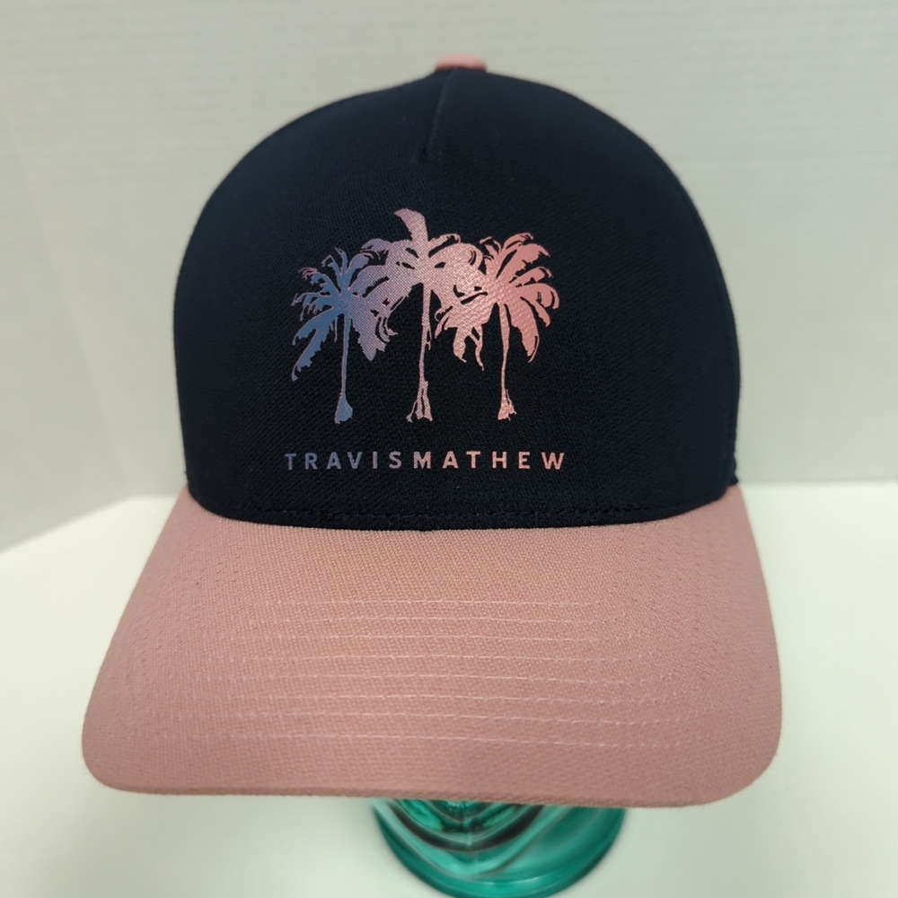 Travis Matthews Just Swell Golf Cap Unisex Snapback One Sz Pink Navy Graphic